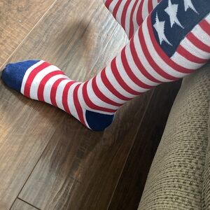 Patriotic Striped Men's Socksmy preowned over the knee socks